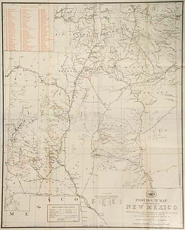 Post Route Map of the Territory of New Mexico