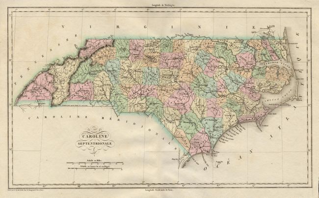 Carte Geographique, Statistique et Historique de la Caroline du Nord