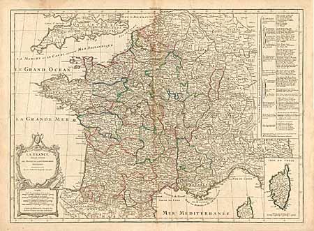 La France divise suivant Ses Provinces ou Gouvernements Militaires