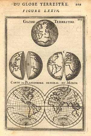 Globe Terrestre / Carte ou Planisphere General du Monde