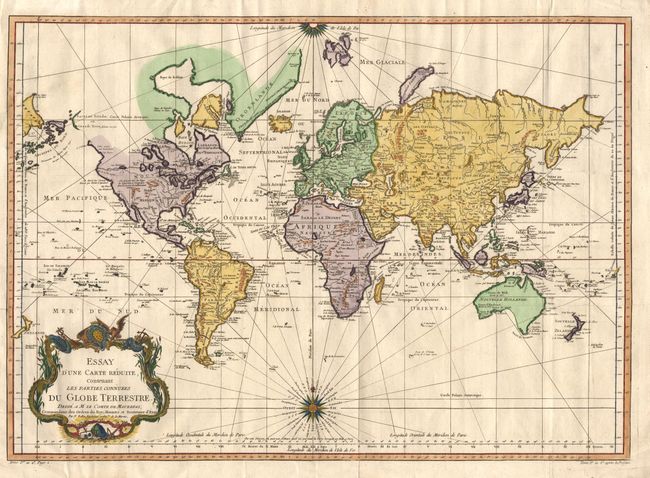 Essay d' une Carte Rduite Contenant les parties connuees Du Globe Terrestre