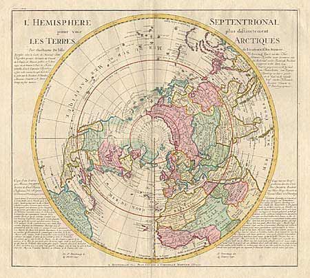 L'Hemisphere Septentrional pour voir plus distinctement Les Terres Arctiques