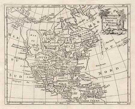 L'Amerique Septentrionale Divise en ses Principaux Etats