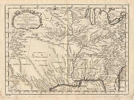Carte de la Louisiana et Pays Voisins