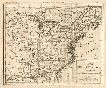 Carte des Etats-Unis d'Amrique et du Cours du Mississippi