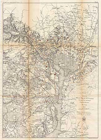 Extract of Military Map of N.E. Virginia showing Forts and Roads