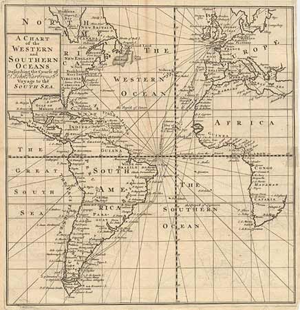 A Chart of the Western and Southern Oceans. Describing the Course of John Narbrough's Voyage to the South Sea