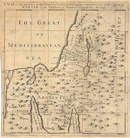 A Map of the Journey in the Wilderness, and of the Conquest and Partition of the Land of Canaan, by the Children of Israel according to this History