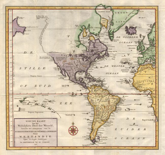 Nieuwe Kaart van het Westelykste Deel der Wereld, diendende tot aanwijzing van de Scheepstogten der Nederlanderen naar Westindie