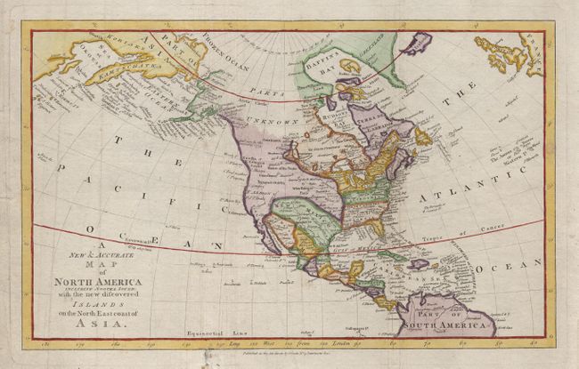 A New & Accurate Map of North America including Nootka Sound with the new discovered Islands of the North east coast of Asia