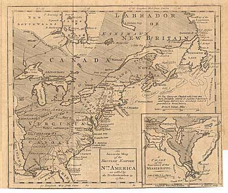 An Accurate Map of the British Empire in Nth. America as settled by the Preliminaries in 1762.