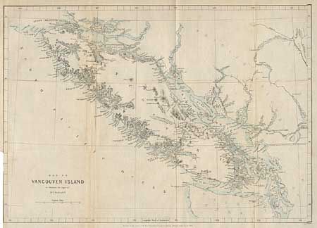Map of Vancouver Island to illustrate the Paper of Dr. D.C. Forbes, R.N.