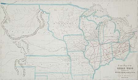 A New Map of the Great West Published by Miller, Orton & Mulligan, New York and Auburn.  E. F. Beadle, Buffalo.