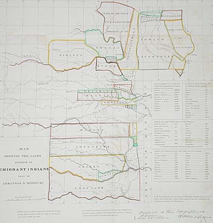 Map showing the lands assigned to Emigrant Indians west of Arkansas & Missouri