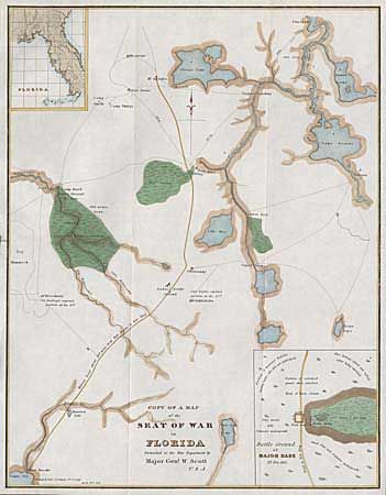 Copy of a Map of the Seat of War in Florida
