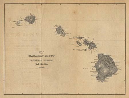 Map of the Hawaiian Group or Sandwich Islands