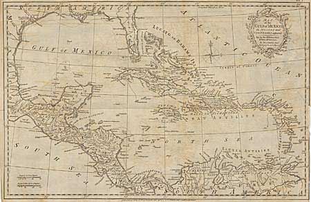 Map of the Gulf of Mexico, the Islands and the Countries adjacent