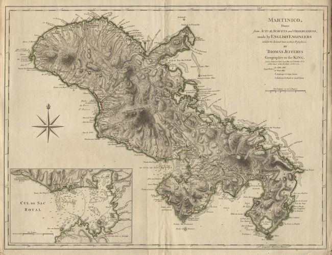 Martinico, done from Actual Surveys and Observations, made by English Engineers whilst the Island was in their Possession, by Thomas Jeffreys Geographer to the King.
