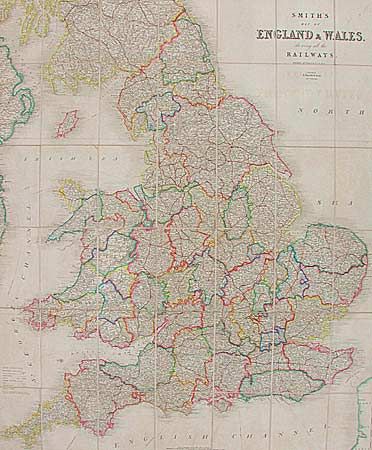 Smith's Map of England & Wales, showing all the Railways, Roads, Rivers & Canals