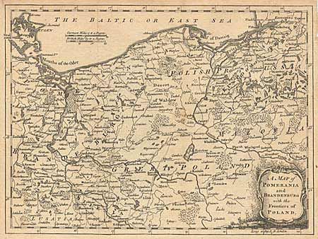 A Map of Pomerania and Brandenburg with the Frontiers of Poland