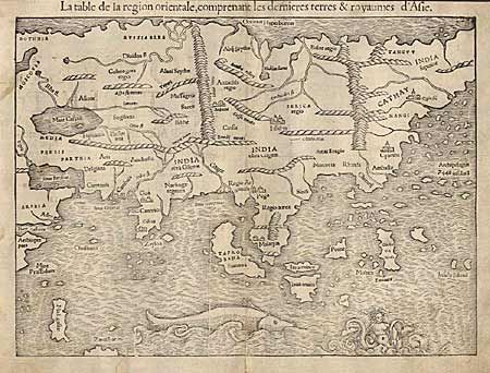 La table de la region orientale, comprenant les dernieres terres & royaumes d' Asie