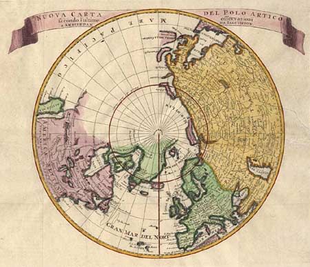 Nuova Carta Del Polo Artico secondo l' ultime osservazioni