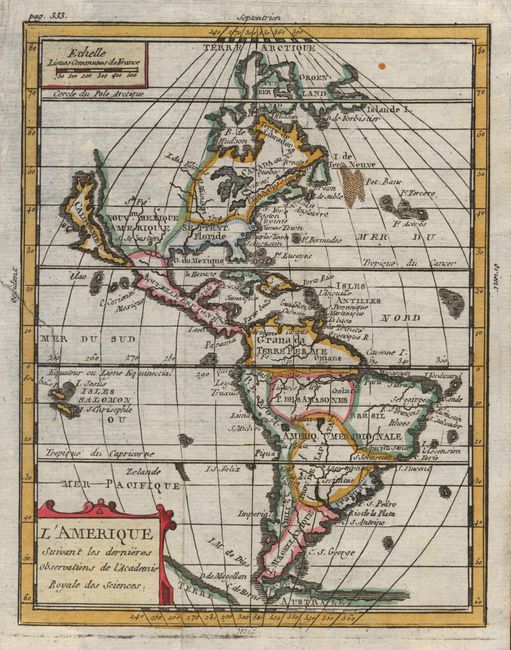 L'Amerique Suivant les dernieres observations de l'Academie Royale des Sciences