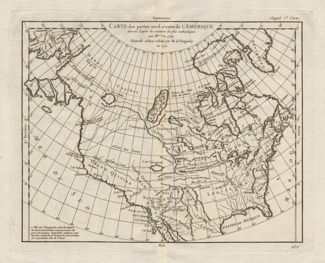 Carte des parties Nord et Ouest de l'Ameriques dressee d'apres les relations les plus authentiques