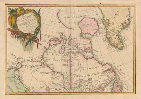 Partie de l'Amerique Septentrionale, qui comprend le Canada, la Louisiane, le Labrador, le Groenland, les Etats-Unis et la Floride