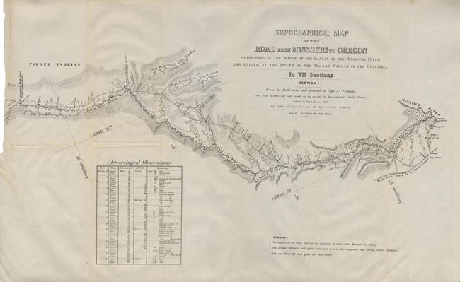 Topographical Map of the Road from Missouri to Oregon in Seven Sections