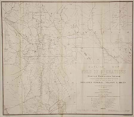 Outline map of the Field of Operations against hostile Chiricahua Indians