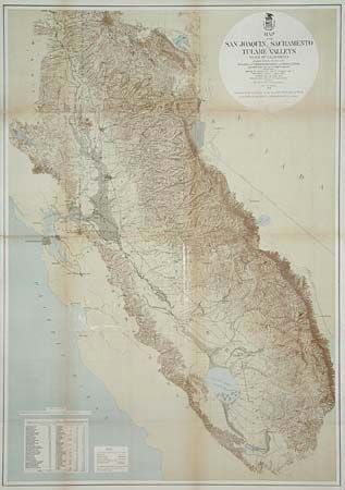Map of the San Joaquin, Sacramento and Tulares Valleys, State of California