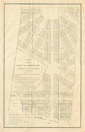 Plat of the City of Detroit as laid out by the Govr and Judges