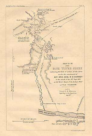 Sketch of the Blue Water Creek embracing the field of action of the force under the command of Bvt. Brig. Genl. W.S. Harney in the attack of the 3rd Sept. 1855, on the 