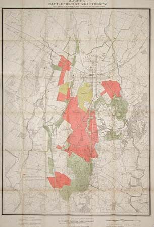 Map of the Battlefield of Gettysburg by authoritySecretary of War under the direction of the Gettysburg National Park Commission