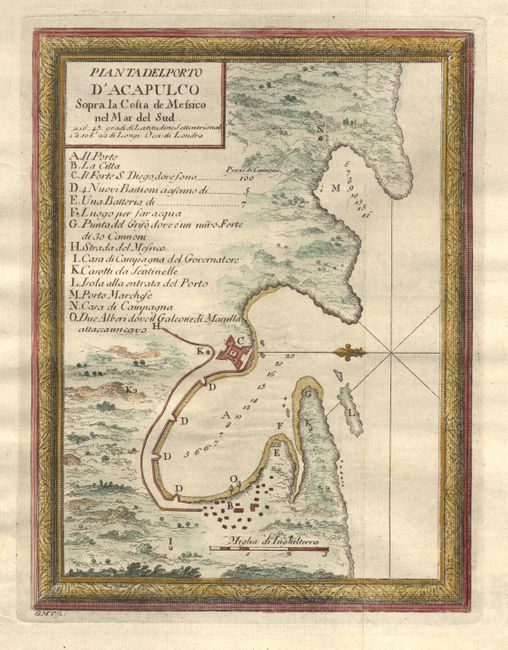 Plan Ta Del Porto D' Acapulco Sopra la Costa de Meksico net Mar del Sud