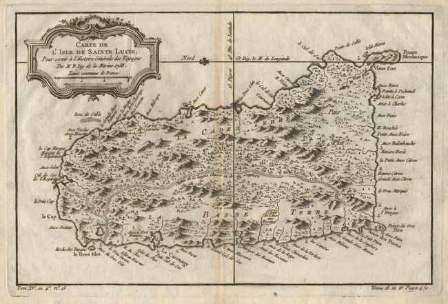 Carte de l' Isle de Sainte Lucie, Pour servir  l' Histoire Gnrale des Voyages