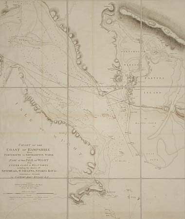Chart of the Coast of Hampshire from Culver Cliff to West Cowes including the Roads of Spithead, St. Helens, Stokes Bay & c. Surveyed and Sounded by Captain John Knight R.N. (Case Y).