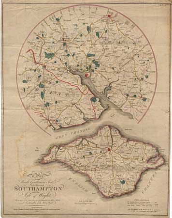 A Map of the Roads, Gentlemen's Seats, , Twelve Miles round Southampton