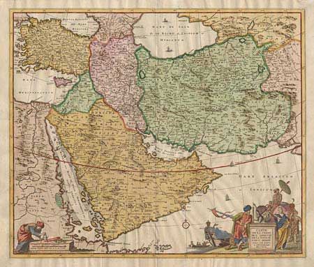 Carte de la Perse de l' Armenie de la Natolie & de l' Arabie