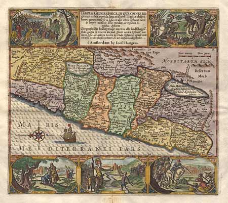 Tabula Geographica, In Qua Omnes Regiones, urbes, oppida, loca et fluvij Israeliae descri..