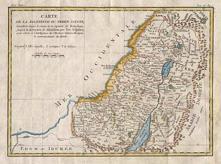 Carte de la Palestine ou Terre Sainte, Considere depuis le retour de la Captivit de Babylone..