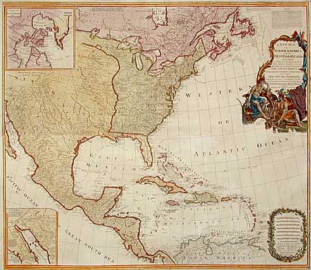 A New Map of North America with the West India Islands divided according to the Preliminary Articles of Peace, Signed at Versailles, 20 Jan. 1783 wherein are particularly Distinguished The United States and the several Provinces, Governments & ca