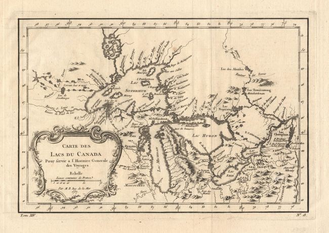 Carte des Lacs du Canada Pour servir a l' Histoire Generale des Voyages