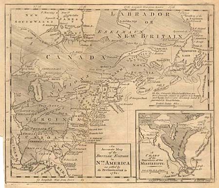 An Accurate Map of the British Empire in Nth. America as settled by the Preliminaries in 1762