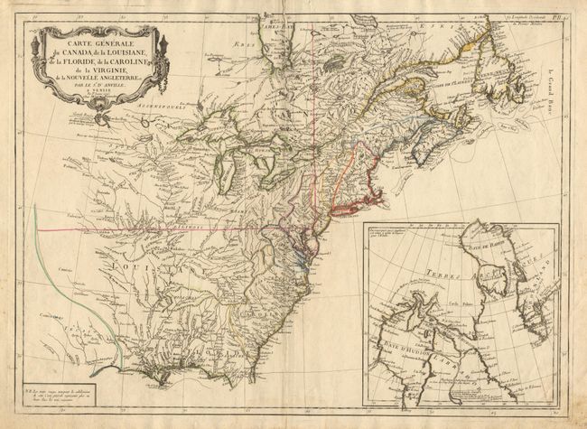 Carte Generale du Canada, de la Louisiane, de la Floride, de la Caroline, de la Virginie, de la Nouvelle Angleterre etc.