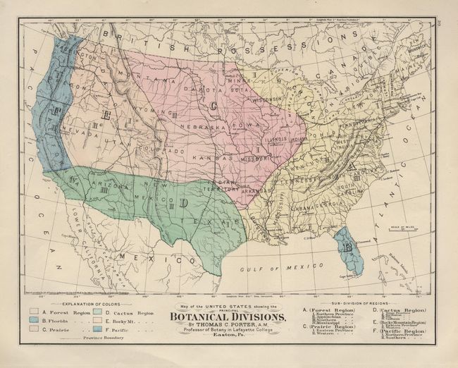 Map of the United States showing the Botanical Divisions