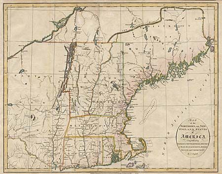 Map of the Northern, or New England States of America, Comprehending Vermont, New Hampshire, District of Main, Massachusetts, Rhode-Island, and Connecticut