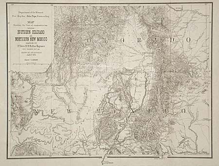 Map Showing the lines of Communication between Southern Colorado and Northern New Mexico