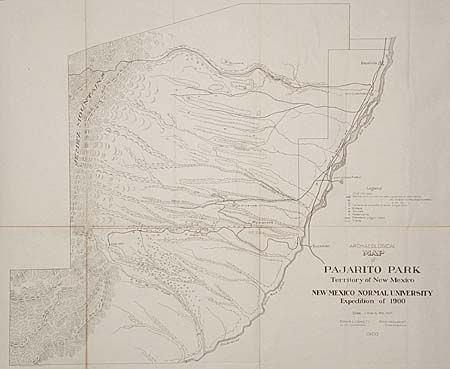 Archeological Map of Pajarito Park, Territory of New Mexico. New Mexico Normal University Expedition of 1900
